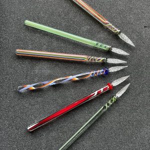 Glasschreibfeder   "gerader Stiel mit Bund"